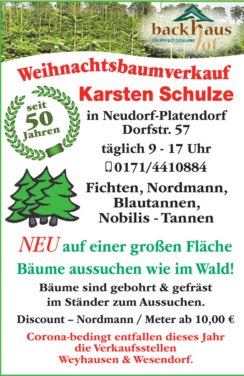 Weihnachtsbaumverkauf Karsten Schulze
