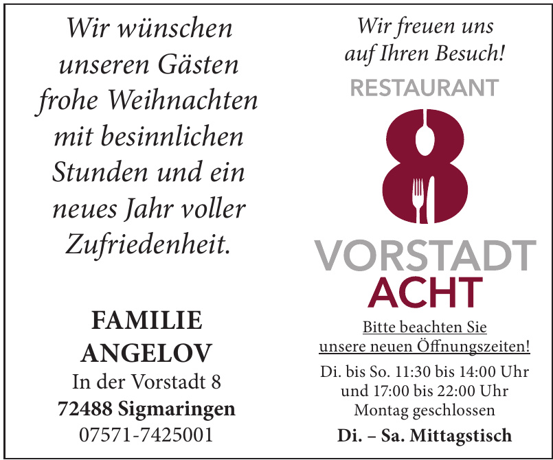 Restaurant 8 Vorstadt Acht Restaurant 8 Vorstadt Acht