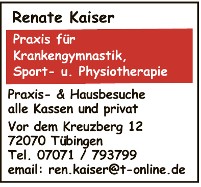 Renate Kaiser Praxis für Krankengymnastik Sport- u. Physiotherapie