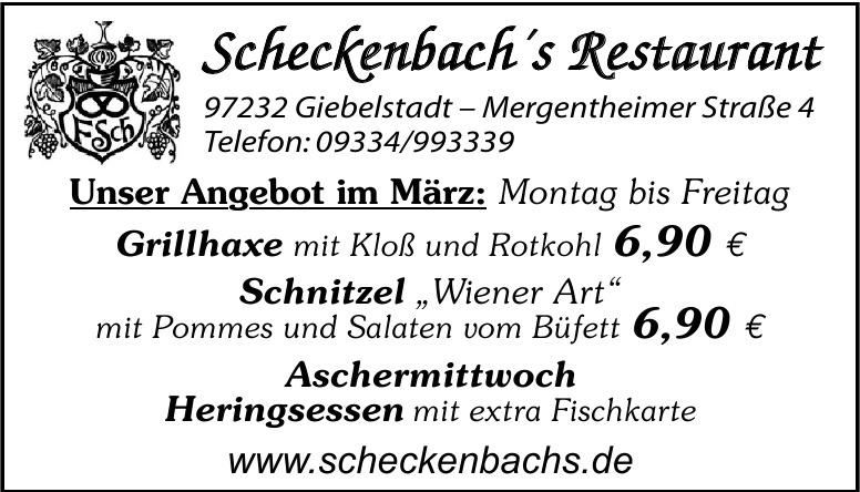 Scheckenbach`s Restaurant Scheckenbach`s Restaurant
