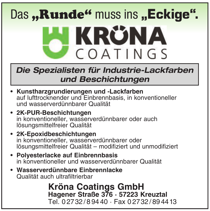 Kröna Coatings GmbH Kröna Coatings GmbH