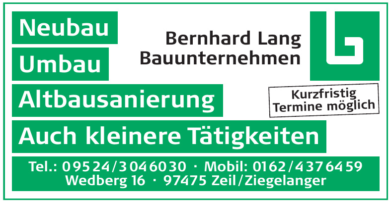Bernhard Lang Bauunternehmen Bernhard Lang Bauunternehmen