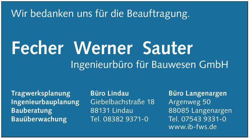 Fecher Werner Sauter Ingenieurbüro für Bauwesen GmbH Fecher Werner Sauter Ingenieurbüro für Bauwesen GmbH