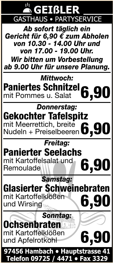 Geißler Gasthaus - Partyservice Geißler Gasthaus - Partyservice