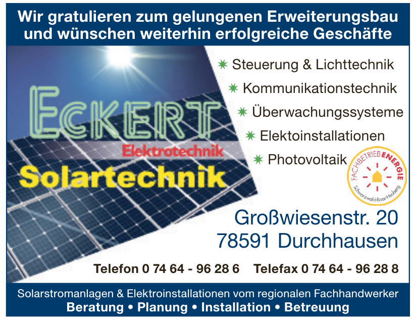 Eckert Elektrotechnik Solartechnik Eckert Elektrotechnik Solartechnik
