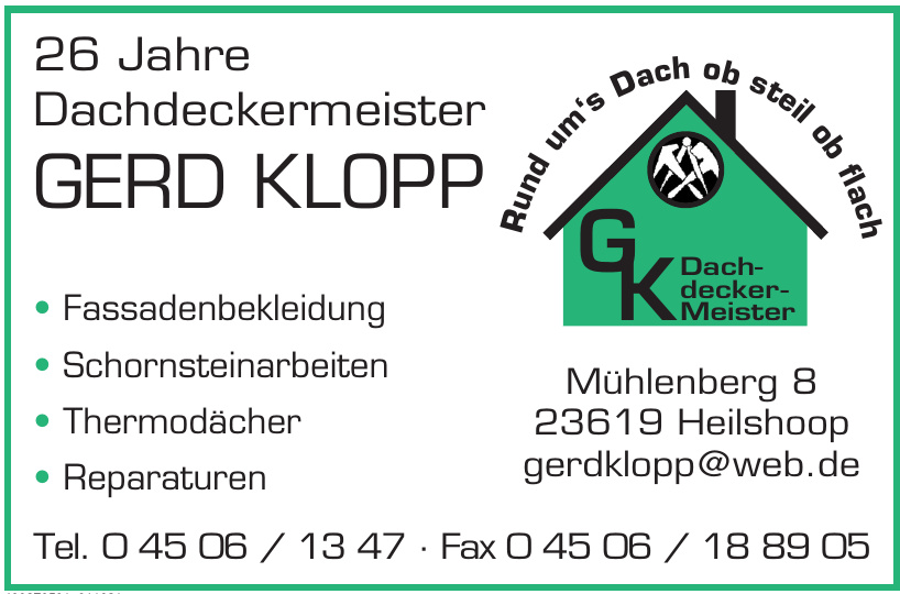 Dachdeckermeister Gerd Klopp