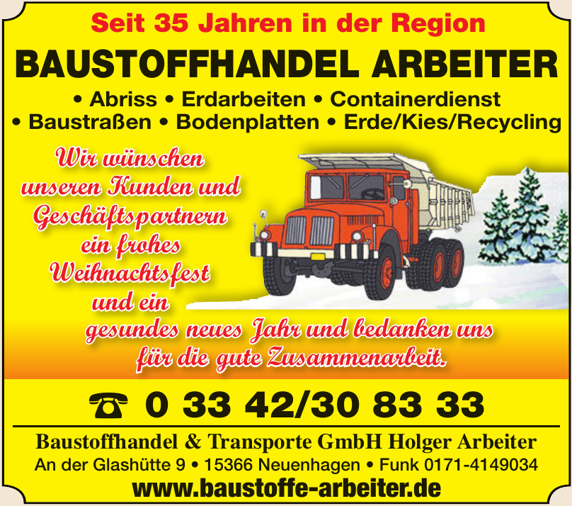 Baustoffhandel & Transporte GmbH Holger Arbeiter