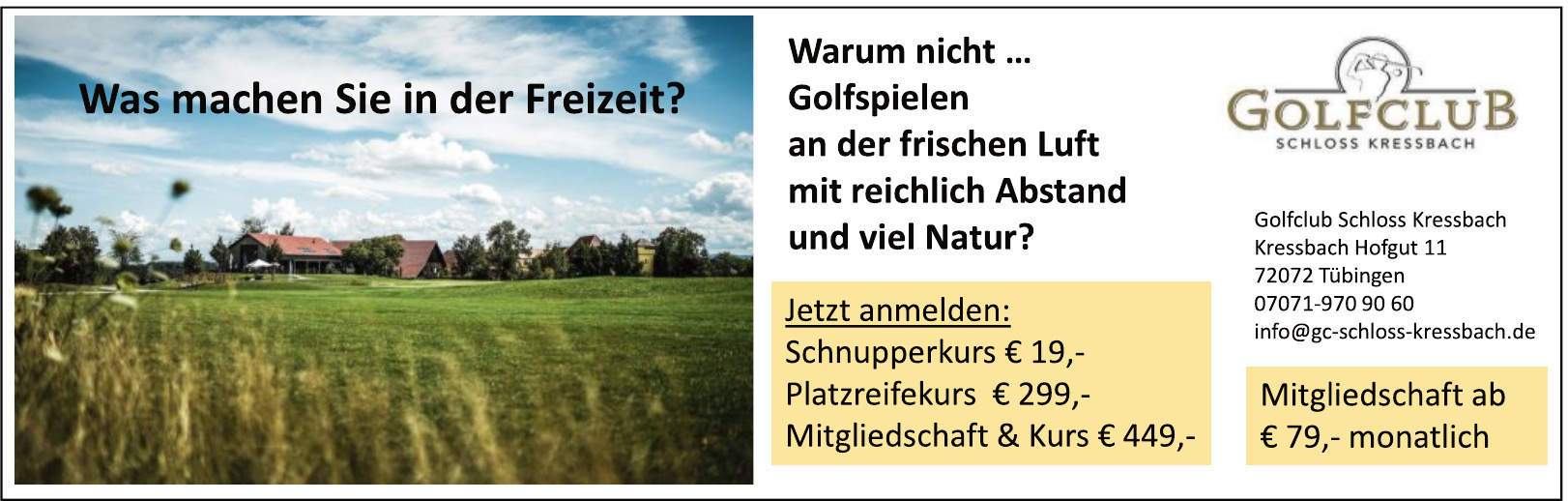 Golfclub Schloss Kressbach GmbH Golfclub Schloss Kressbach GmbH
