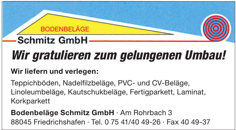 Bodenbeläge Schmitz GmbH Bodenbeläge Schmitz GmbH