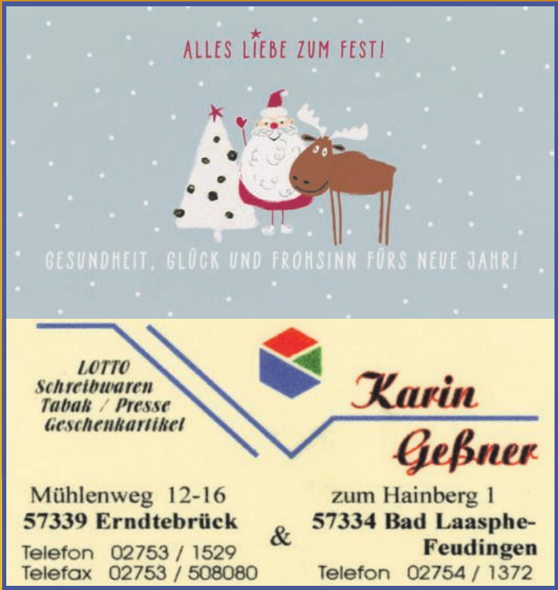 Karin Geßner Lotto, Schreibwaren, Tabek / Presse, Geschenkartikel Karin Geßner Lotto, Schreibwaren, Tabek / Presse, Geschenkartikel