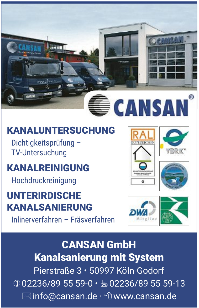 CANSAN GmbH Kanalsanierung mit System