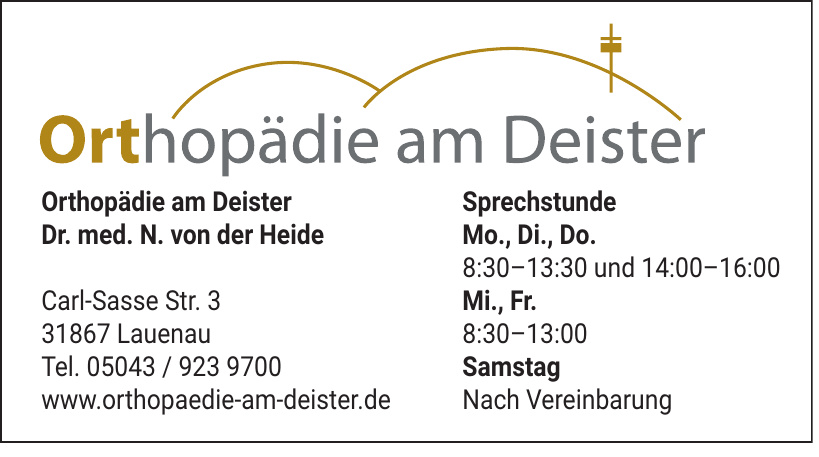 Orthopädie am Deister - Dr. med. N. von der Heide