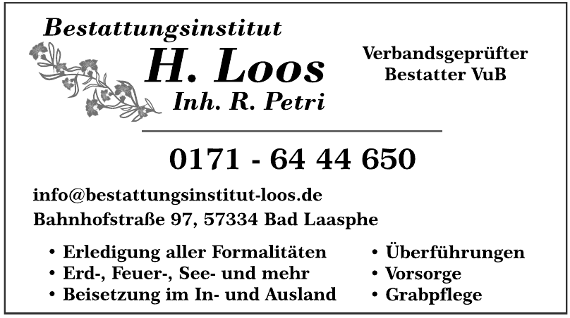 Bestattungsinstitut H. Loos Bestattungsinstitut H. Loos