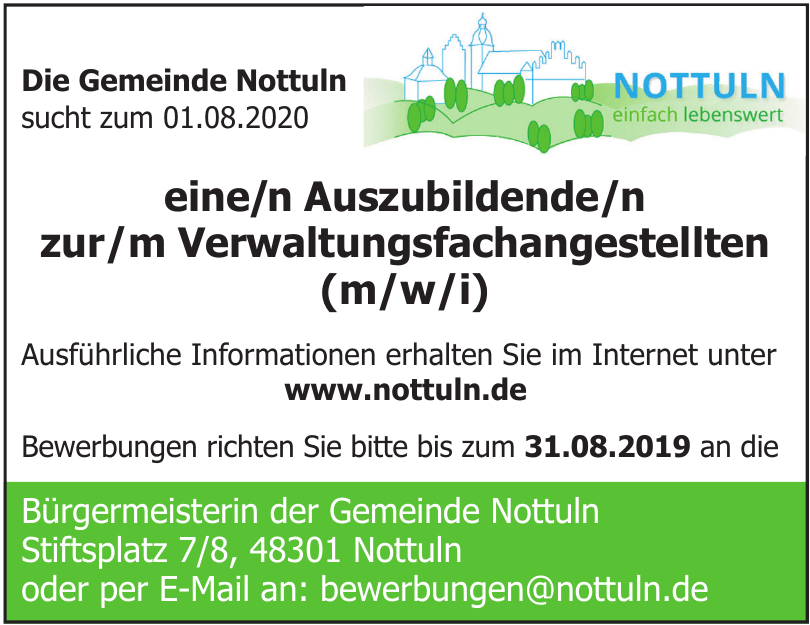 Bürgermeisterin der Gemeinde Nottuln Bürgermeisterin der Gemeinde Nottuln