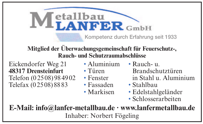 Metallbau Lanfer GmbH Metallbau Lanfer GmbH