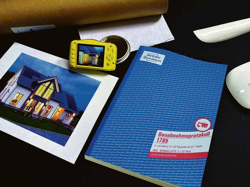 Mit Formularbüchern die Bauabnahme übersichtlich und rechtssicher dokumentieren. Foto: Avery Zweckform/akz-o Mit Formularbüchern die Bauabnahme übersichtlich und rechtssicher dokumentieren. Foto: Avery Zweckform/akz-o