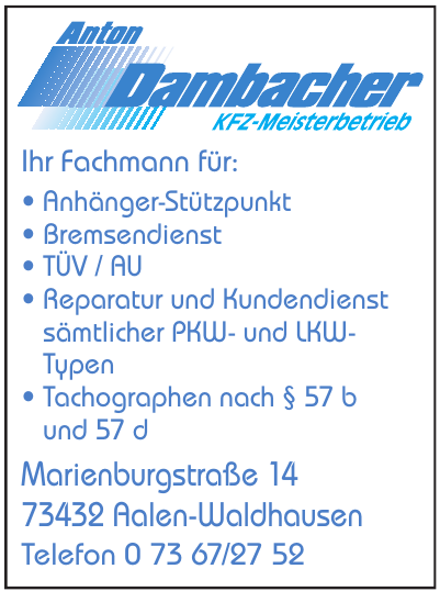 Anton Dambacher Kfz-Meisterbetrieb Anton Dambacher Kfz-Meisterbetrieb