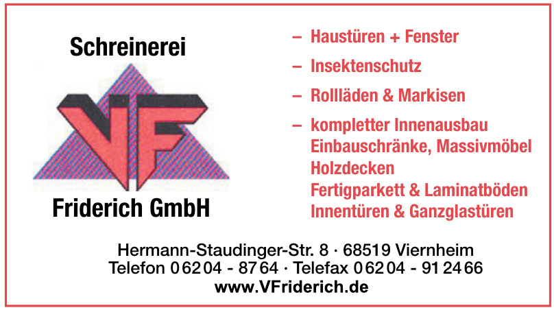 Schreinerei Friderich GmbH Schreinerei Friderich GmbH
