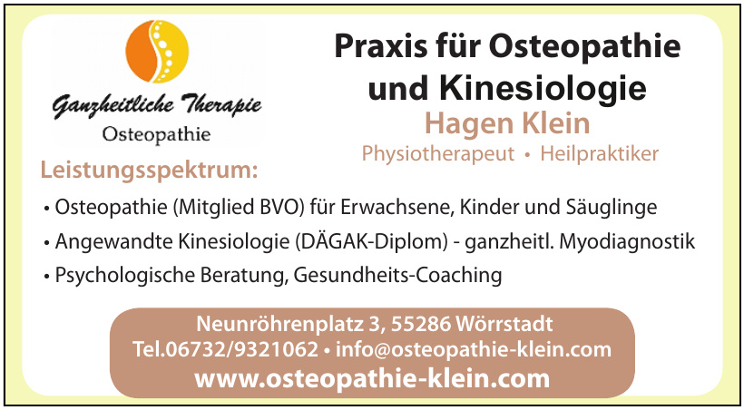 Praxis für Osteopathie und Kinesiologie Hagen Klein
