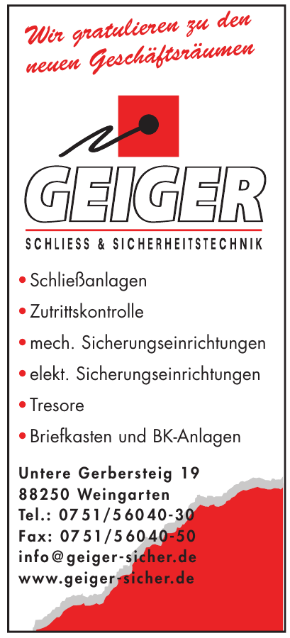 Geiger Schliess & Sicherheitstechnik Geiger Schliess & Sicherheitstechnik