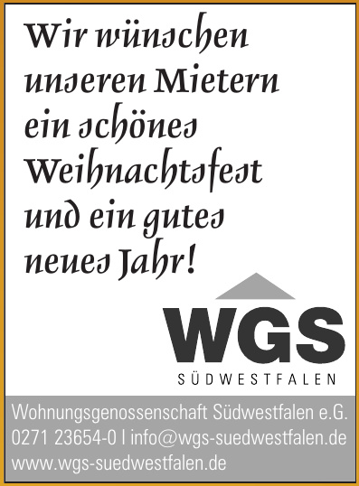 Wohnungsgenossenschaft Südwestfalen e.G. Wohnungsgenossenschaft Südwestfalen e.G.