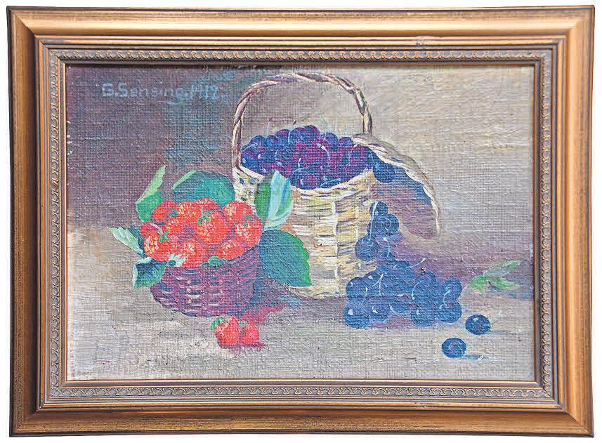 Stillleben von Gustav Sensing: Ein Gemälde aus seiner Zeit als Besucher der Kunstschule offenbart sein gestalterisches Talent. Fotos: privat (6) Stillleben von Gustav Sensing: Ein Gemälde aus seiner Zeit als Besucher der Kunstschule offenbart sein gestalterisches Talent. Fotos: privat (6)