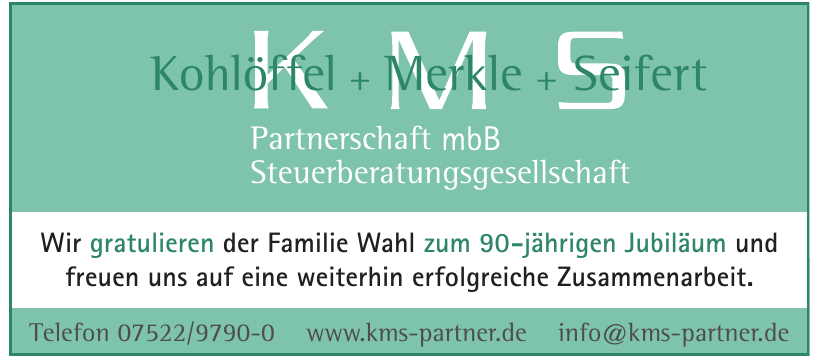 Kohlöffel + Merkle + Seifert Partnerschaft mbH Steuerberatungsgesellschaft Kohlöffel + Merkle + Seifert Partnerschaft mbH Steuerberatungsgesellschaft