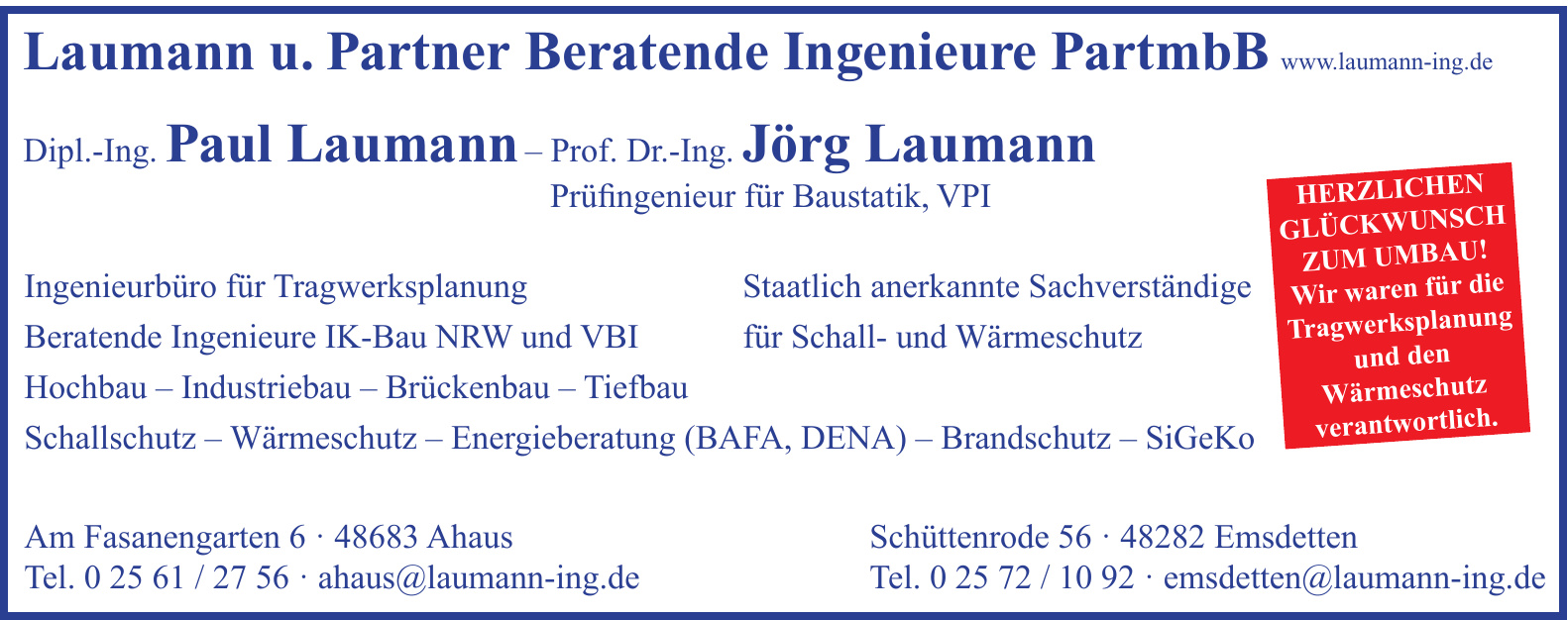 Laumann u. Partner Beratende Ingenieure PartmbB Laumann u. Partner Beratende Ingenieure PartmbB