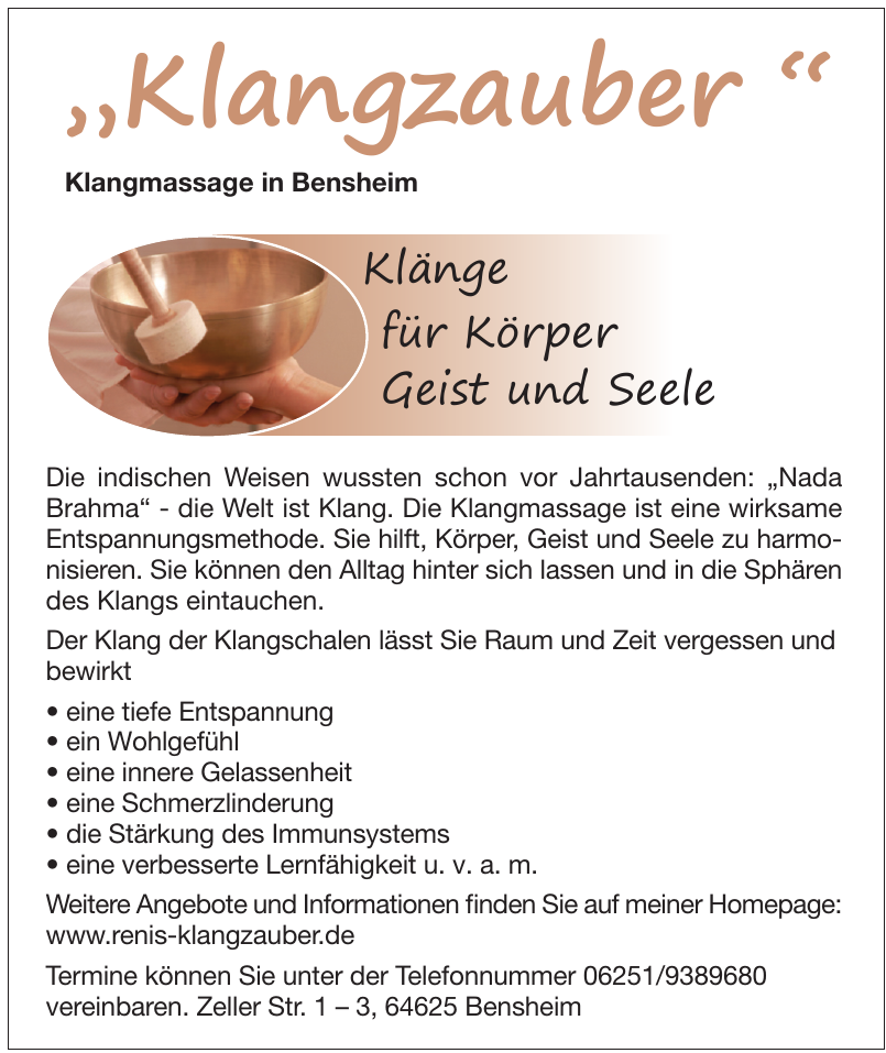 Klangmassage in Bensheim Klangmassage in Bensheim