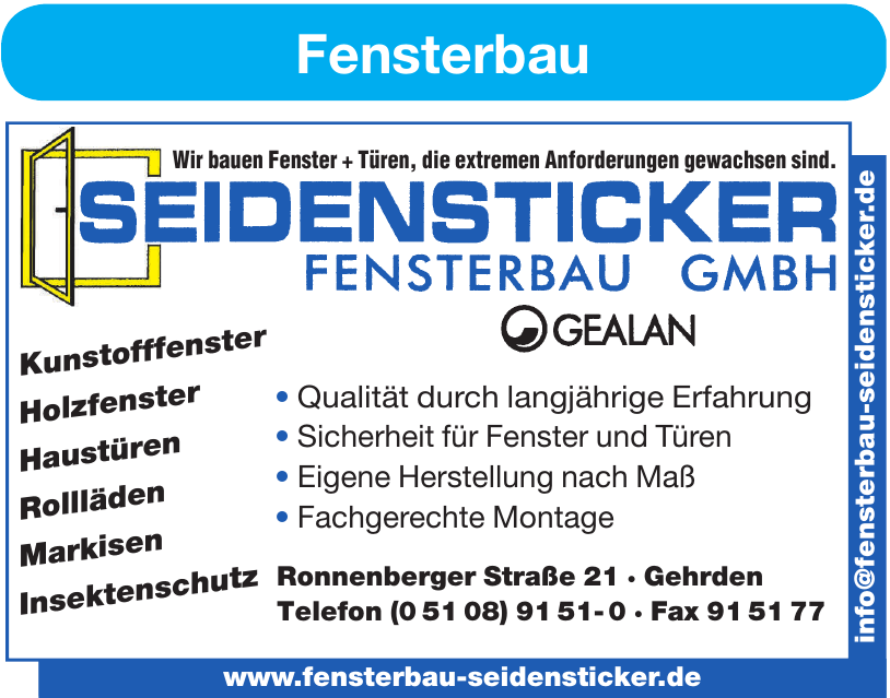 Seidensticker Fensterbau GmbH Seidensticker Fensterbau GmbH