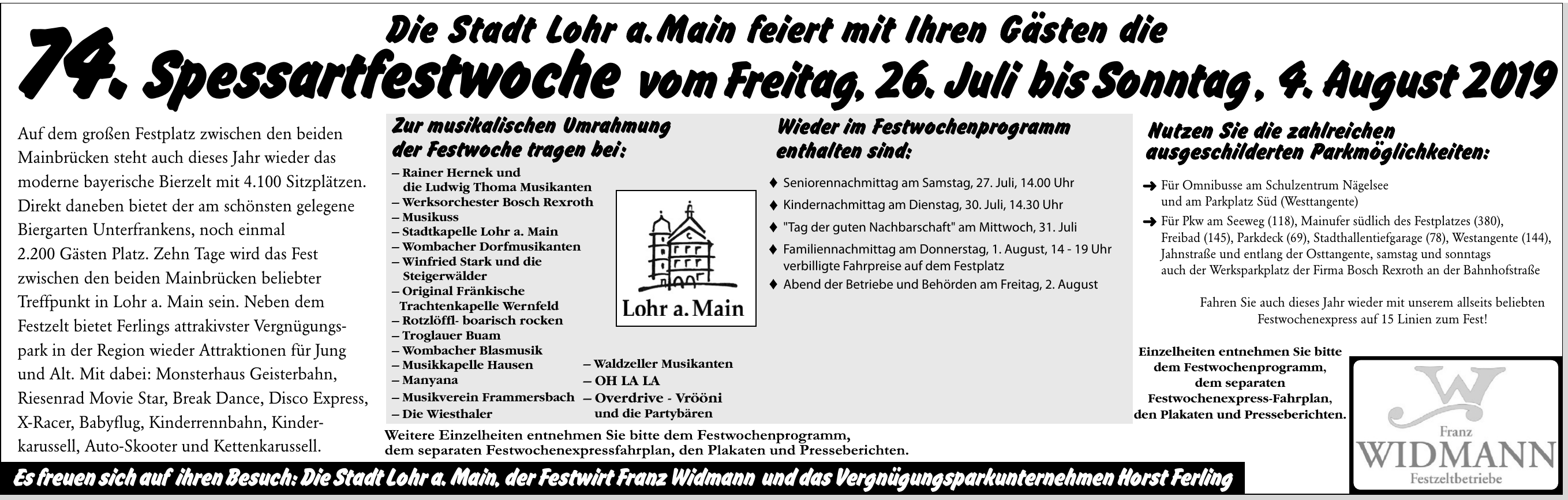 74. Spessartfestwoche 74. Spessartfestwoche
