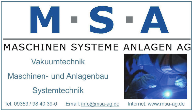 MSA Maschinen Systeme Anlagen AG MSA Maschinen Systeme Anlagen AG