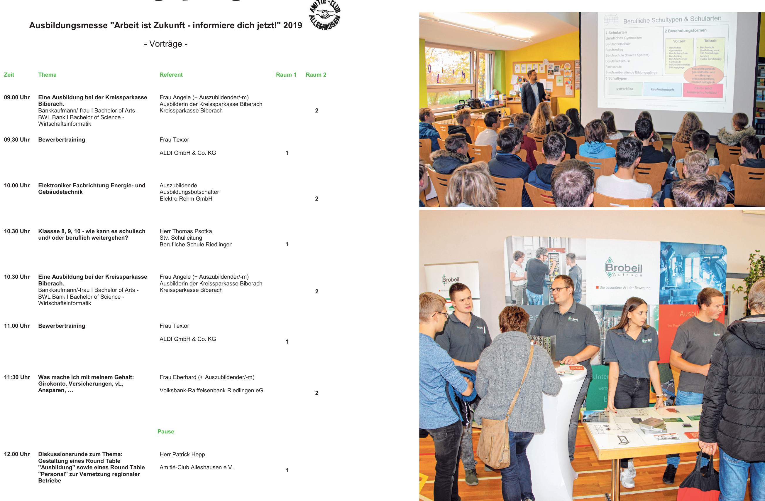 Das Informationsangebot bei der Ausbildungsmesse in Alleshausen ist einzigartig. Es ist eine Win-Win-Situation für alle Beteiligten – auch für die Firma Brobeil. FOTO: PRIVAT Das Informationsangebot bei der Ausbildungsmesse in Alleshausen ist einzigartig. Es ist eine Win-Win-Situation für alle Beteiligten – auch für die Firma Brobeil. FOTO: PRIVAT