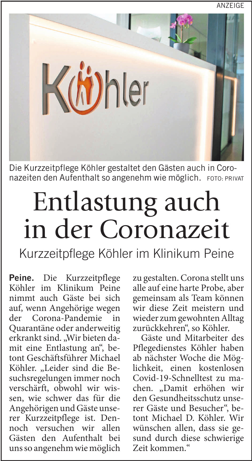 Kurzzeitpflege Kurzzeitpflege