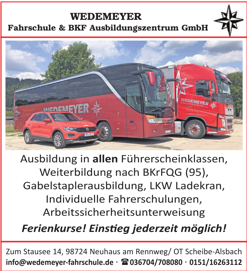 Wedemeyer Fahrschule & BKF Ausbildungszentrum GmbH Wedemeyer Fahrschule & BKF Ausbildungszentrum GmbH