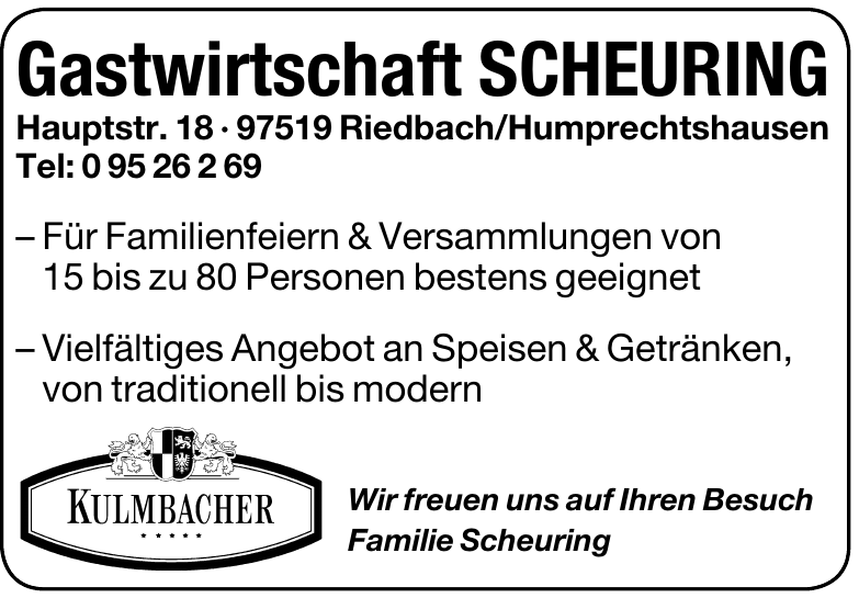 Gastwirtschaft Scheuring Gastwirtschaft Scheuring