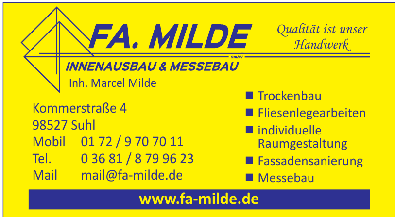 Fa. Milde Innenausbaau & Messbau Fa. Milde Innenausbaau & Messbau