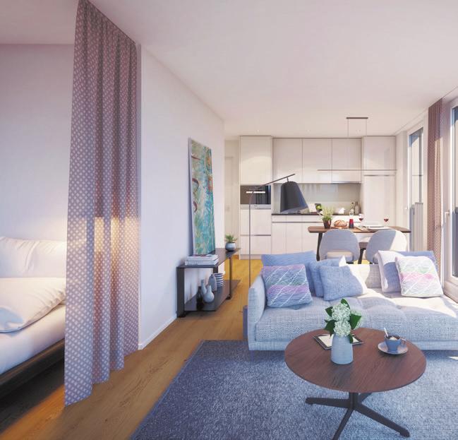 Auch die Mini-Appartements vermitteln eine zeitgemässe Wohnkultur. Auch die Mini-Appartements vermitteln eine zeitgemässe Wohnkultur.