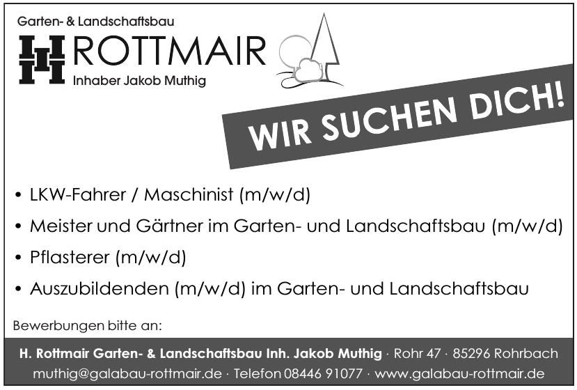 H. Rottmair Garten- & Landschaftsbau Inh. Jakob Muthig H. Rottmair Garten- & Landschaftsbau Inh. Jakob Muthig