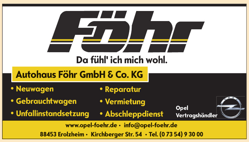 Autohaus Föhr GmbH & Co. KG Autohaus Föhr GmbH & Co. KG