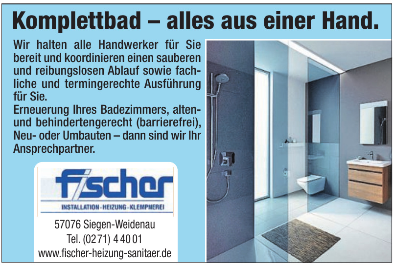 Fischer Installation - Heizungsbau - Klempnerei GmbH & Co. KG Fischer Installation - Heizungsbau - Klempnerei GmbH & Co. KG