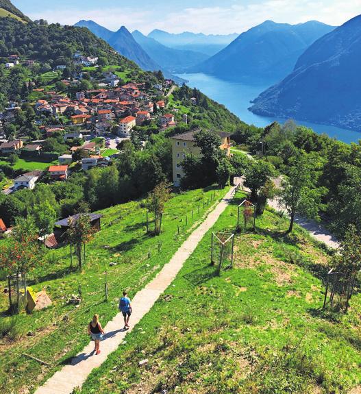 Die Lugano Trekking Route startet im Künstlerort Brè.