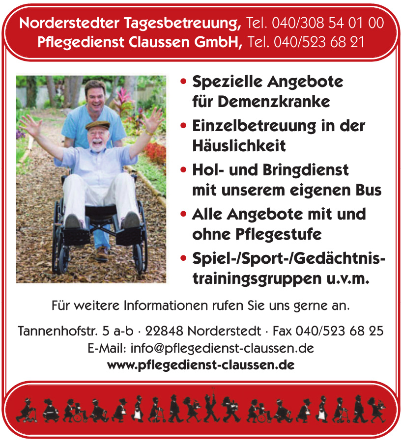 Norderstedter Tagesbetreuung Pflegedienst Claussen GmbH Norderstedter Tagesbetreuung Pflegedienst Claussen GmbH