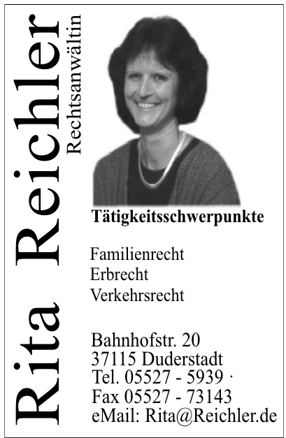Rita Reichler Rechtsanwältin Rita Reichler Rechtsanwältin