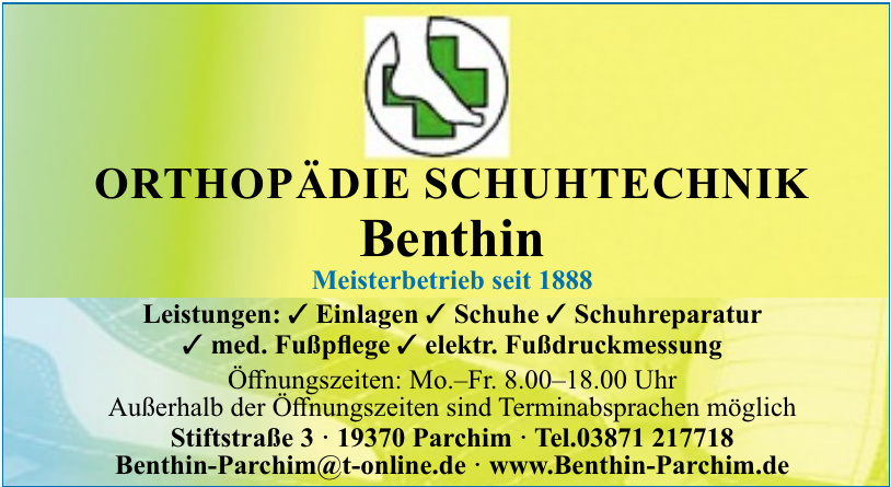 Orthopädie Schuhtechnik Benthin