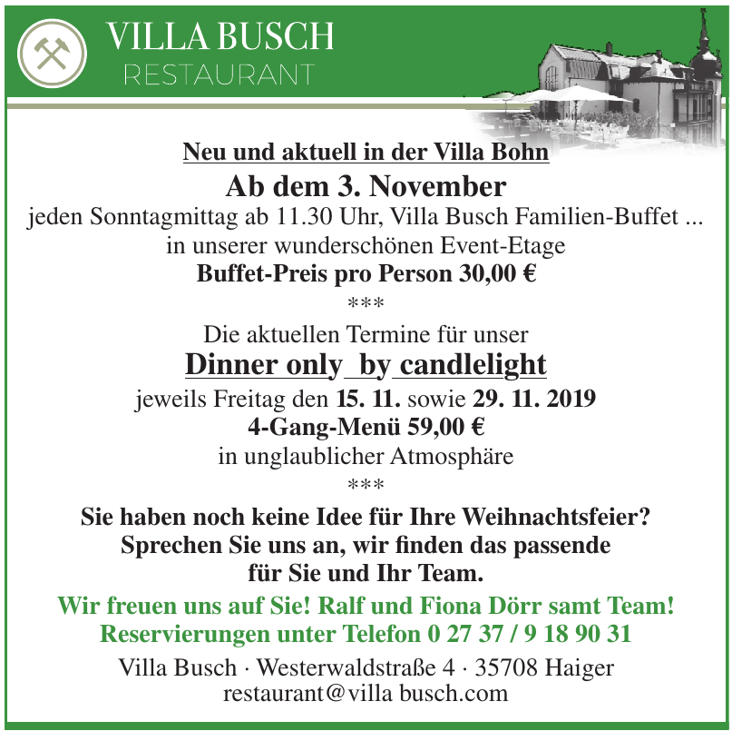 Villa Busch Restaurant Villa Busch Restaurant