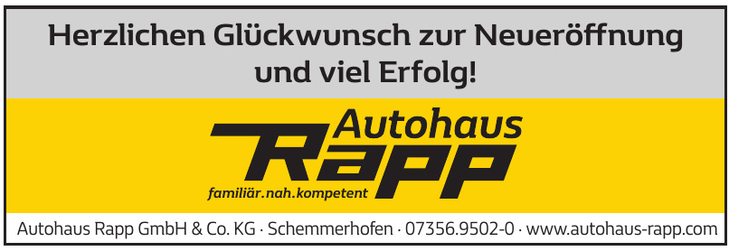 Autohaus Rapp GmbH & Co. KG Autohaus Rapp GmbH & Co. KG