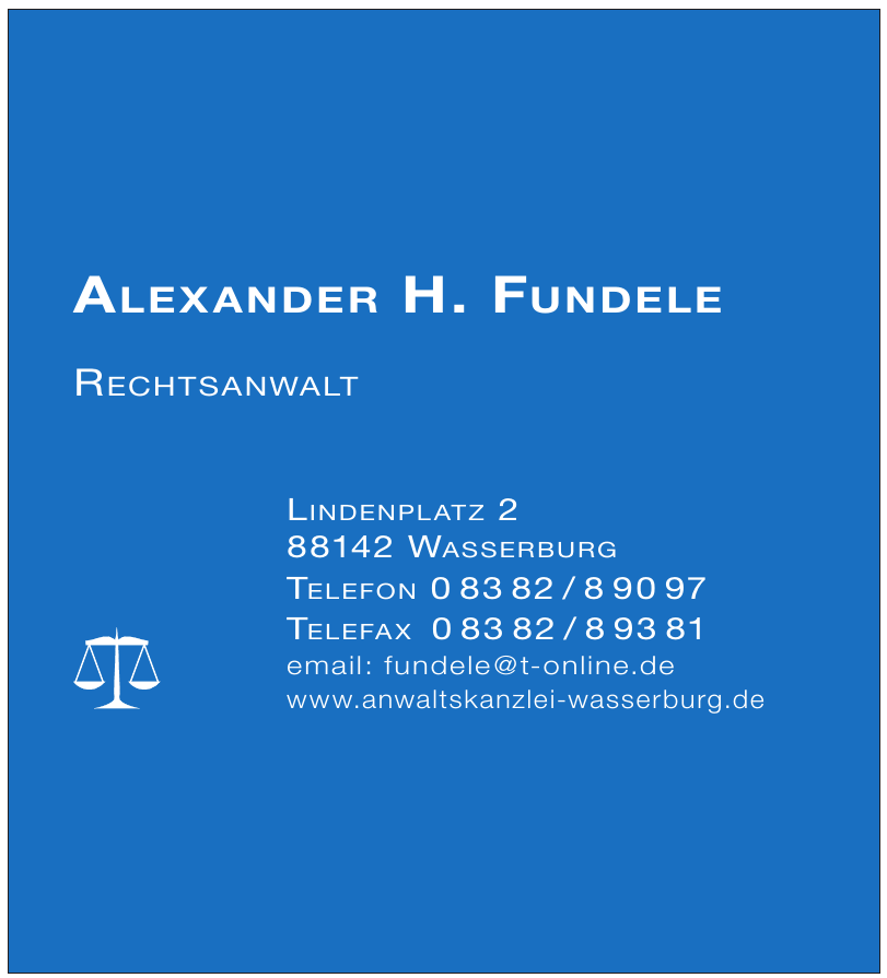 Alexander H. Fundele Rechtsanwalt Alexander H. Fundele Rechtsanwalt