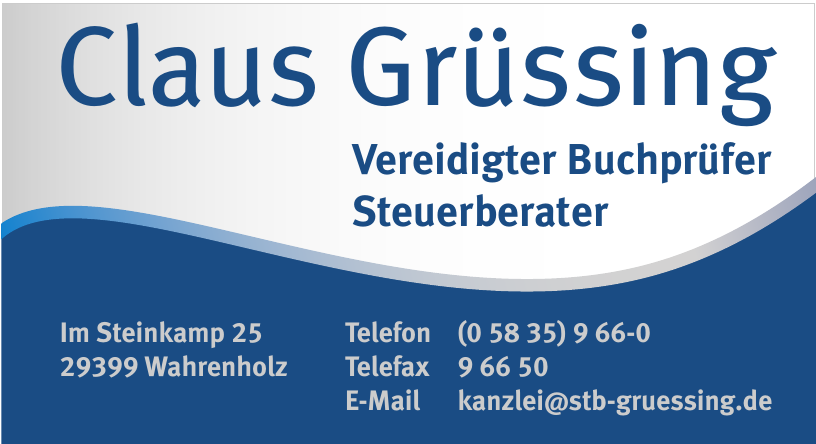 Claus Grüssing Steuerberater Claus Grüssing Steuerberater