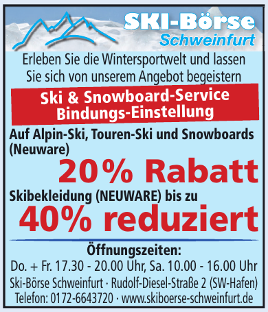 Ski-Börse Schweinfurt Ski-Börse Schweinfurt